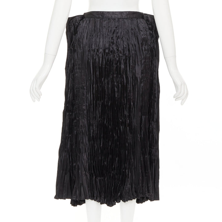 JUNYA WATANABE 2018 black plisse extended constructed waistline midi skirt XS