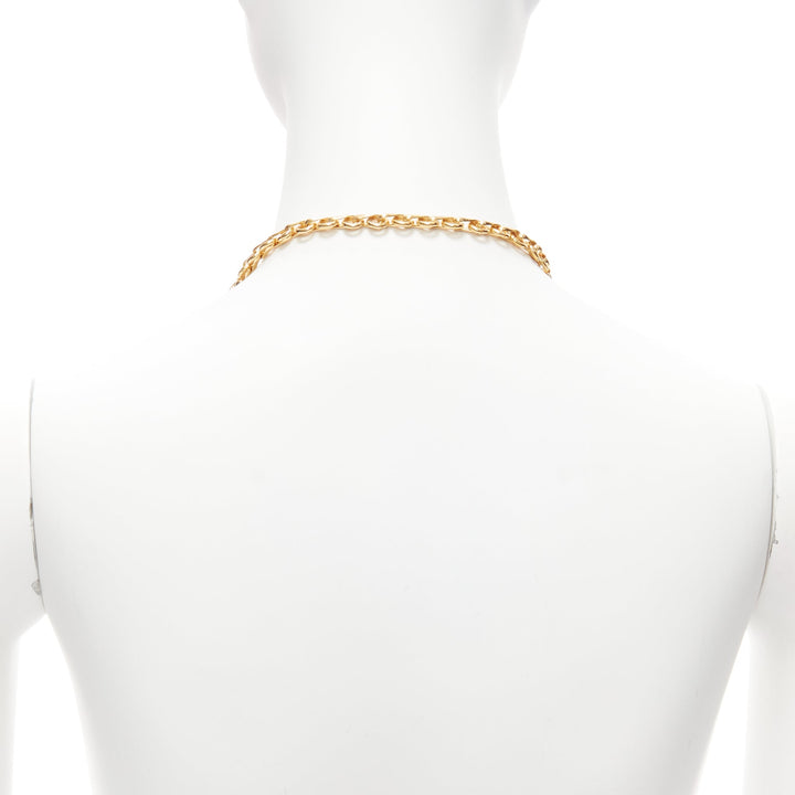 DSQUARED2 Vintage gold-tone Etched Boys Names heart breaker charms necklace