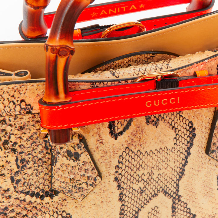 GUCCI Diana NM Small bamboo handle scaled leather crossbody bag