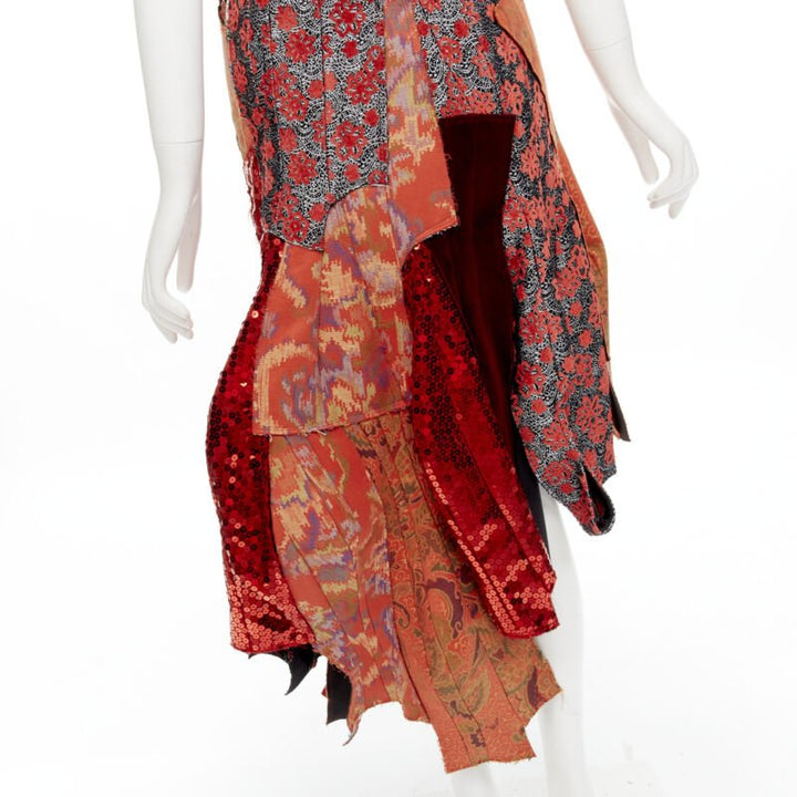 rare COMME DES GARCONS 2010 Runway oriental jacquard sequins devore skirt S