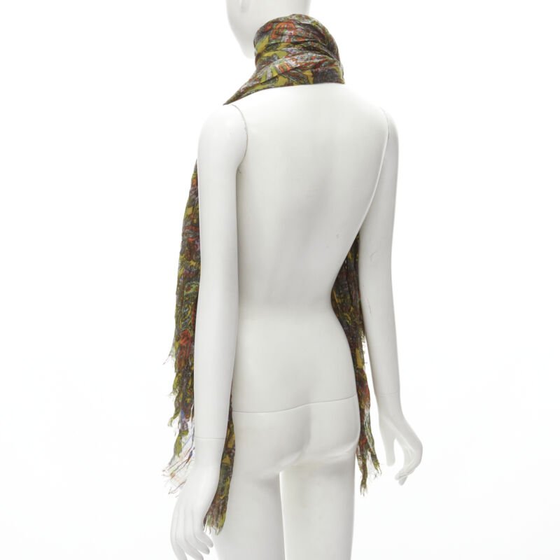 LOUIS VUITTON 2009 70% cashmere 30% silk yellow paisley scarf