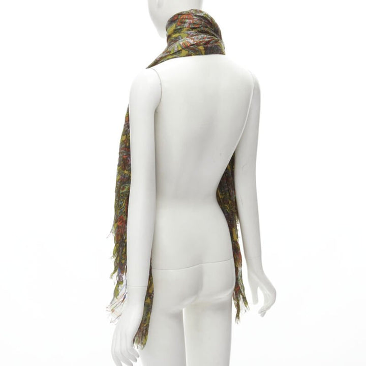 LOUIS VUITTON 2009 70% cashmere 30% silk yellow paisley scarf
