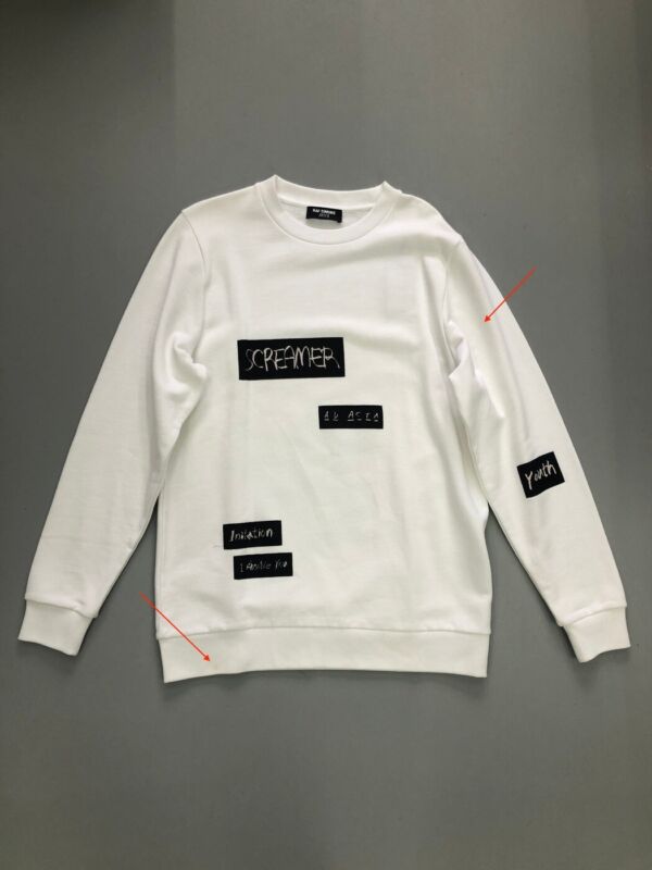 RAF SIMONS X JOYCE 2015 white abstract patchwork cotton sweater pullover top S
