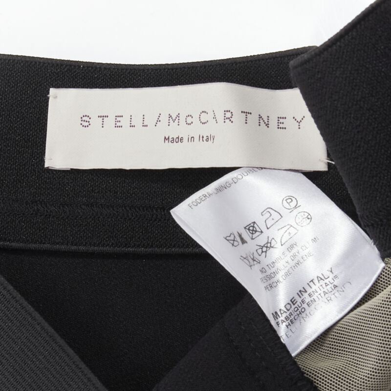 STELLA MCCARTNEY black contour seam sheer lace side stretch legging pants IT38 S
