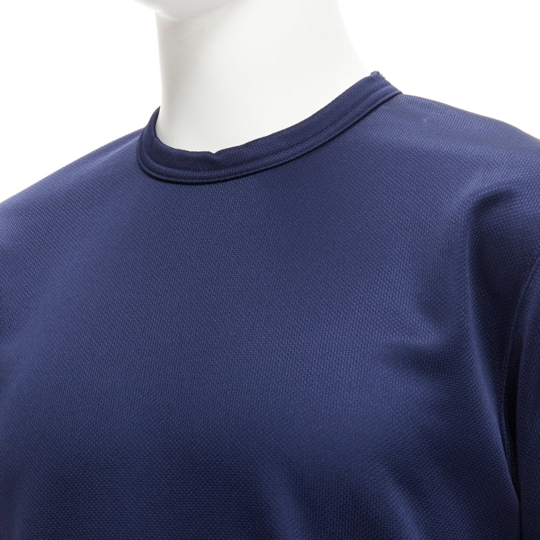 COMME DES GARCONS Homme Deux 2018 yellow rib navy football jersey sweatshirt M