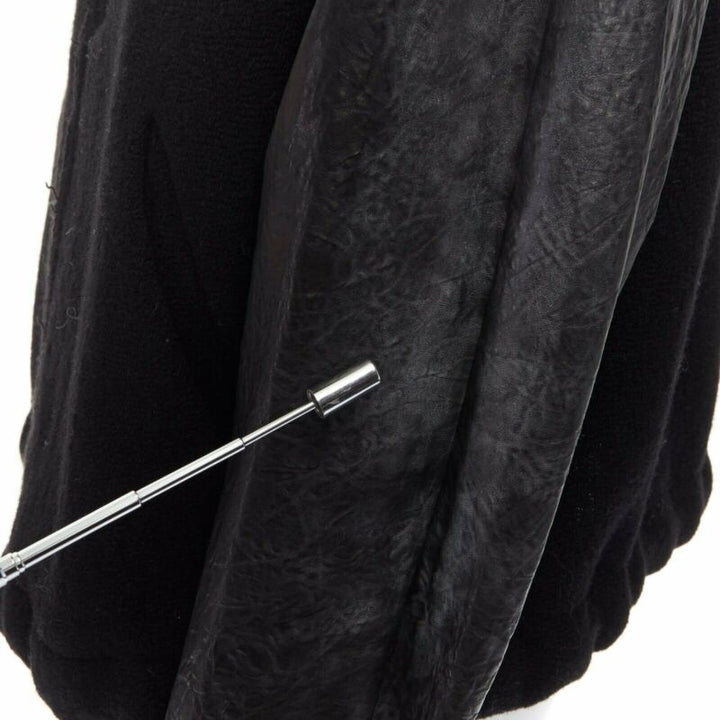 runway ISABEL MARANT Jeams leather sleeve wool zip up baseball bomber jacket S