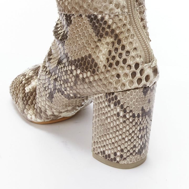JUNYA WATANABE scaled animal print leather round toe boots M