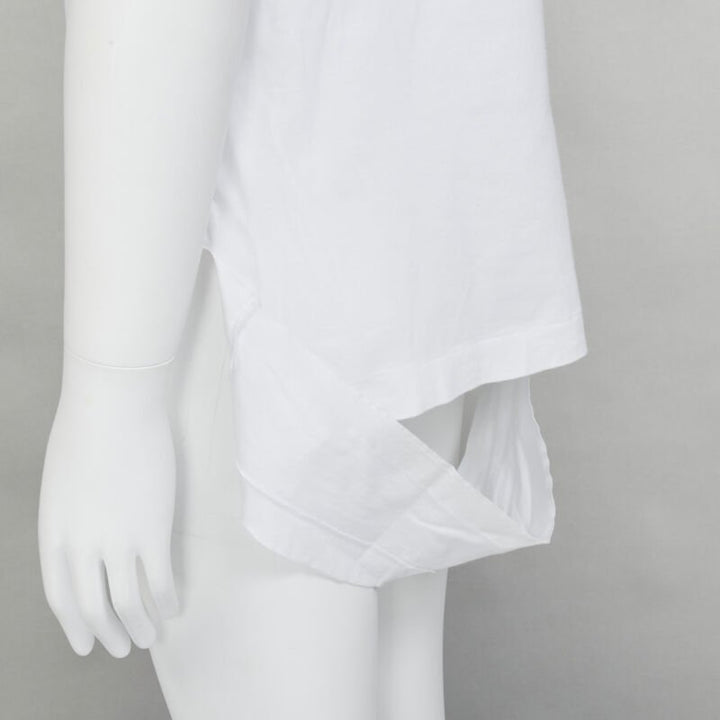 COMME DES GARCONS HOMME PLUS 2015 white deconstructed fishnet hem tshirt M