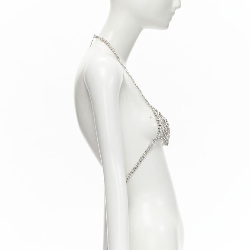 rare GUCCI ALESSANDRO MICHELE 2019 Runway GG rhinestone crystals showgirl bra