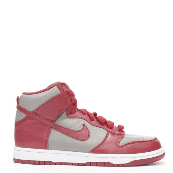 NIKE Dunk High UNLV soft grey university red high top dunk sneaker US8 EU38