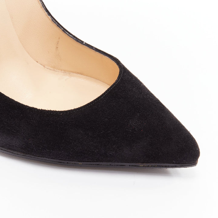 CHRISTIAN LOUBOUTIN Victorina Flame black suede stiletto pigalle pump EU37