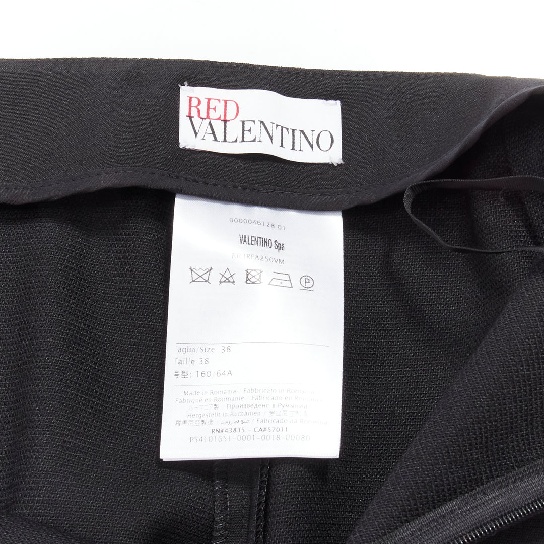 RED VALENTINO black frilly ruffle hem mid rise shorts skirts skorts IT38 XS