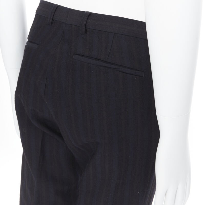 LANVIN ALBER ELBAZ mohair wool black satin side trimmed tuxedo trousers FR44