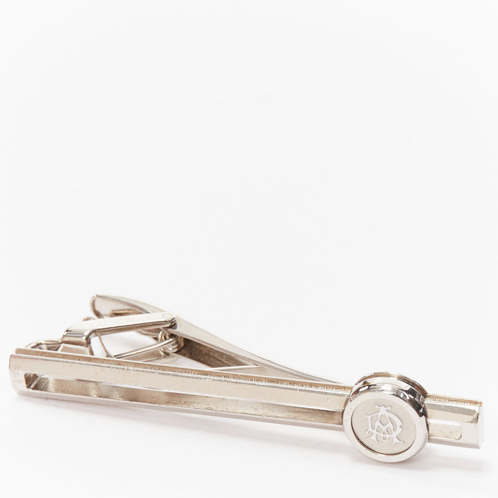 ALFRED DUNHILL 925 sterling silver AD crest logo single tie clip