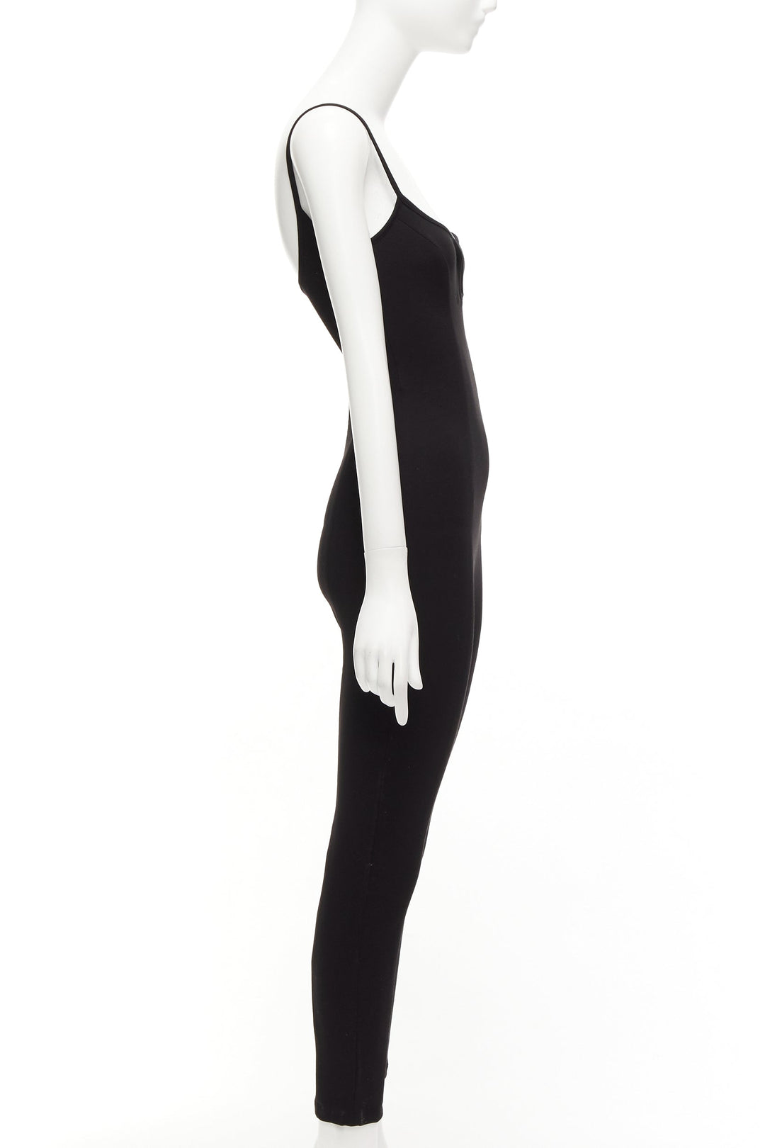 PARIS GEORGIA black sweetheart underwire neckline skinny jumpsuit US0 XS