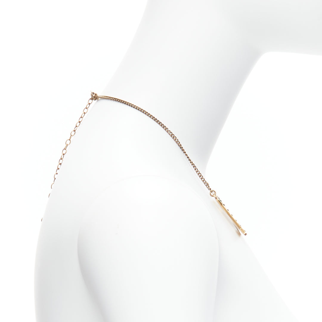 GUCCI Alessandro Michele LOVED rainbow gradient crystal pendent short necklace