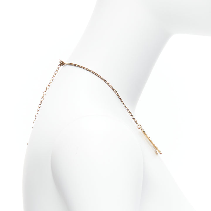 GUCCI Alessandro Michele LOVED rainbow gradient crystal pendent short necklace