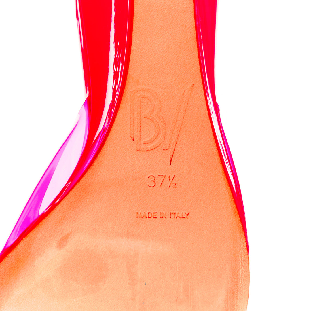 BETTINA VERMILLON Emili Sindlev Britney hot pink PVC wedge mules EU37.5