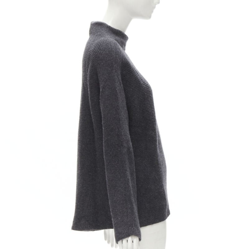 VINCE merino wool cashmere blend ribbed knit mock neck oversized sweater XS