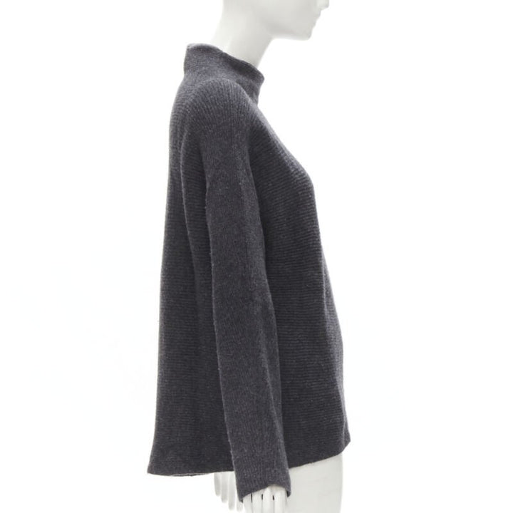 VINCE merino wool cashmere blend ribbed knit mock neck oversized sweater XS