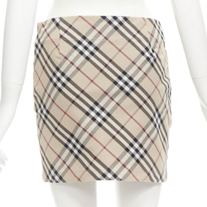 BURBERRY LONDON House Check brown signature mini skirt UK6 US4 S