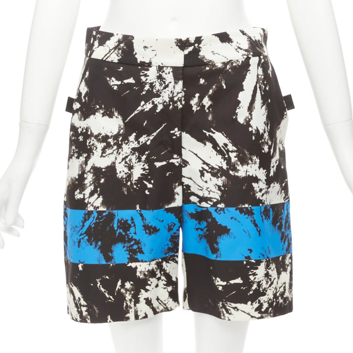ALEXANDER WANG Runway  blue black white geometric Bermuda shorts US0 XS