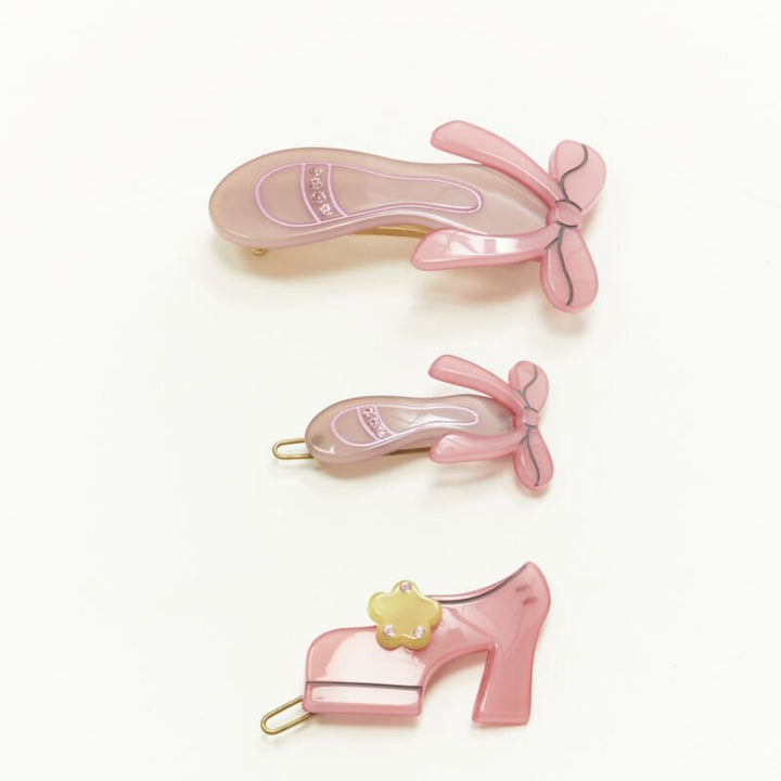 CHIC & MODE Alexandre Zouari LOT OF 3 pink ballerina shoes hair clip