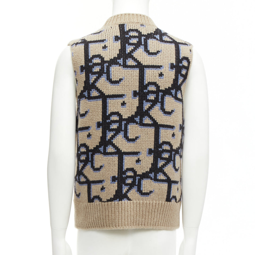 DIOR 2022 Travis Scott Cactus Jack 100% cashmere monogram sweater vest XXS