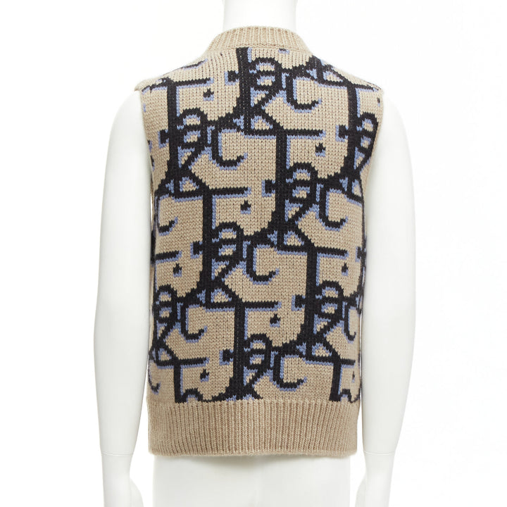 DIOR 2022 Travis Scott Cactus Jack 100% cashmere monogram sweater vest XXS