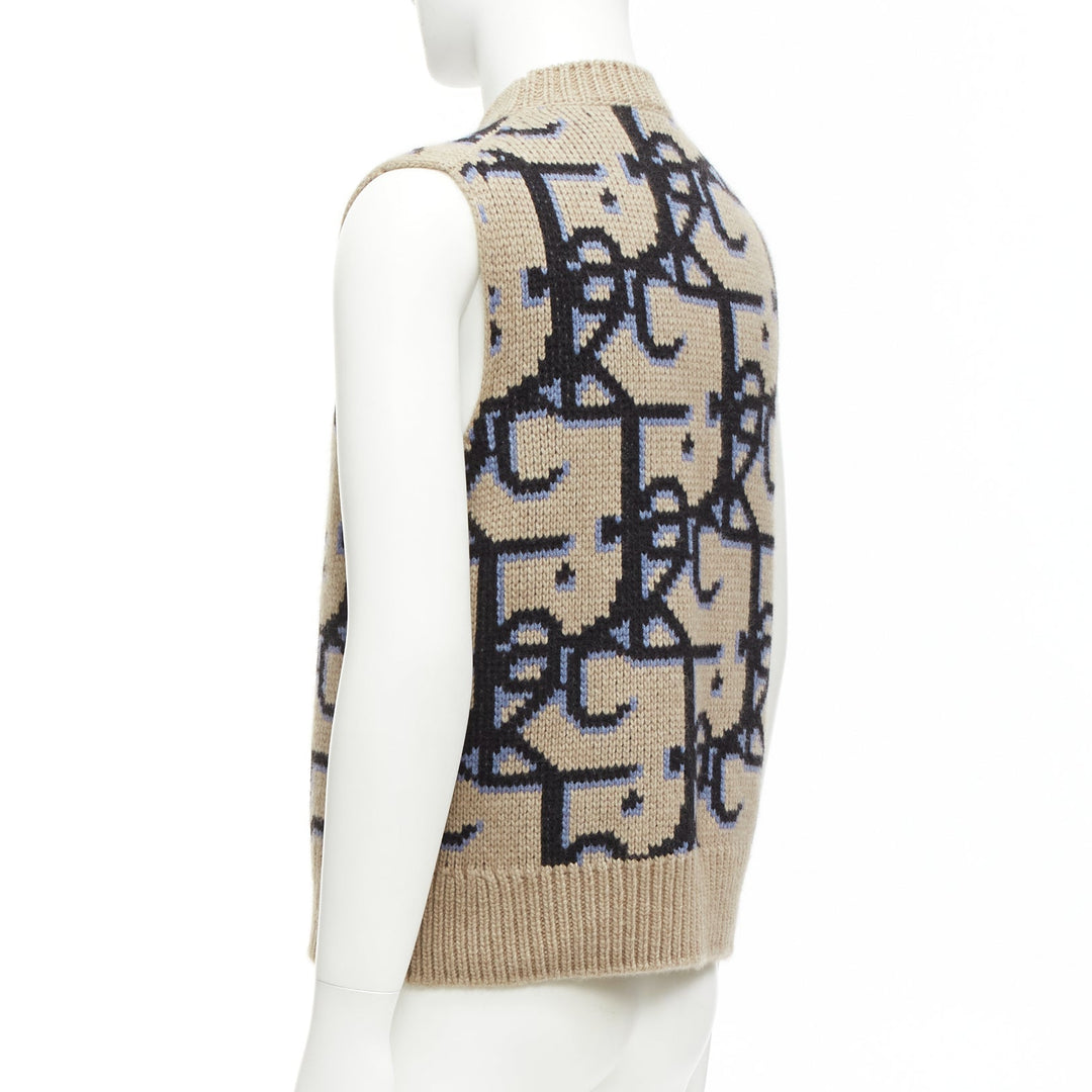 DIOR 2022 Travis Scott Cactus Jack 100% cashmere monogram sweater vest XXS