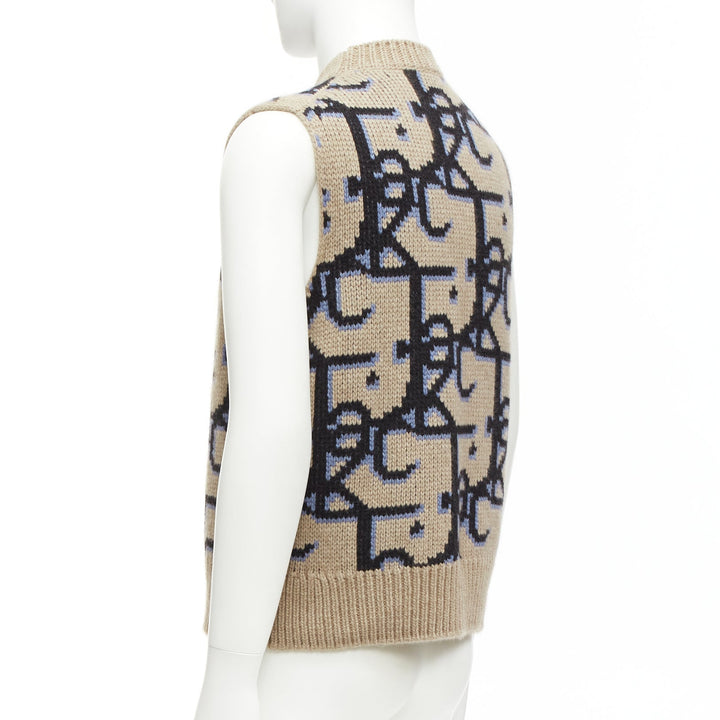 DIOR 2022 Travis Scott Cactus Jack 100% cashmere monogram sweater vest XXS