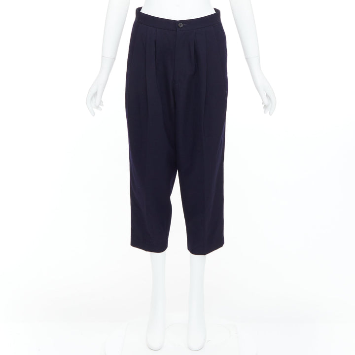 COMME DES GARCONS 2016 navy wool balloon cropped trousers S