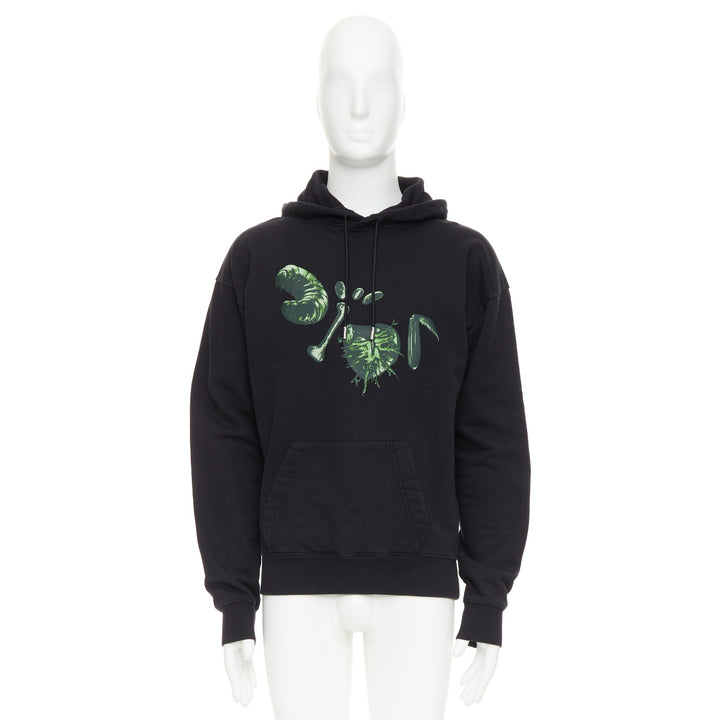 DIOR HOMME Cactus Jack black green cotton graphic logo print hoodie XXS