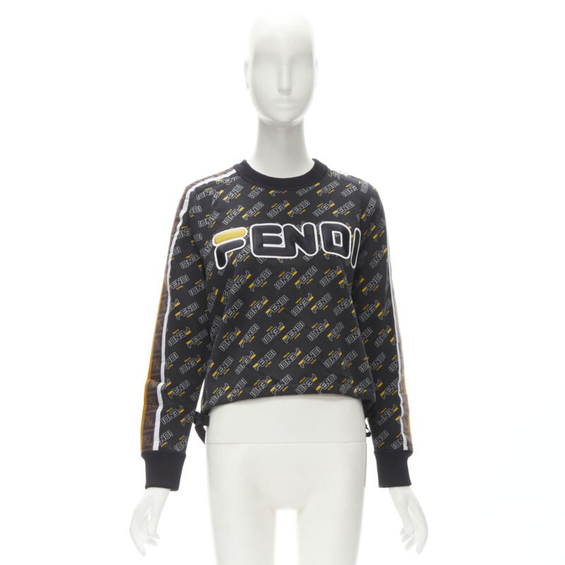 FENDI FILA Mania graphic logo embroidery monogram FF Zucca pullover sweater S