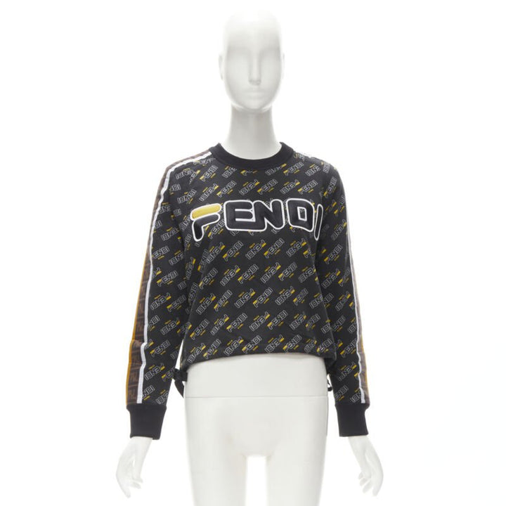 FENDI FILA Mania graphic logo embroidery monogram FF Zucca pullover sweater S