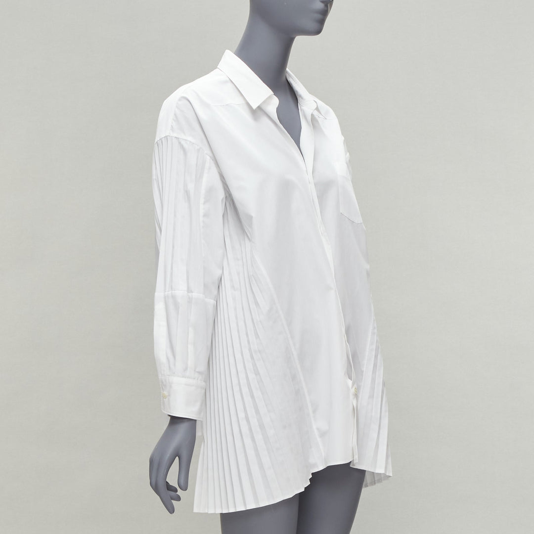 JUNYA WATANABE 2018 white accordion pleat side tunic shirt XS