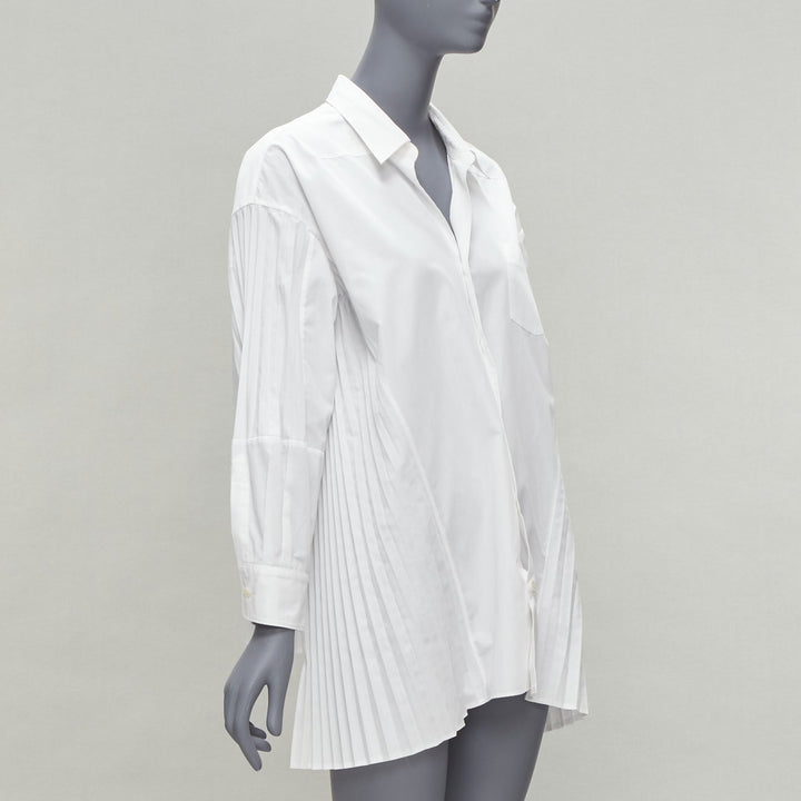 JUNYA WATANABE 2018 white accordion pleat side tunic shirt XS