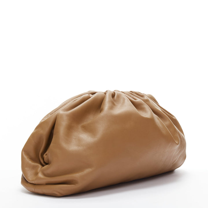 BOTTEGA VENETA The Pouch brown leather dumpling clutch bag