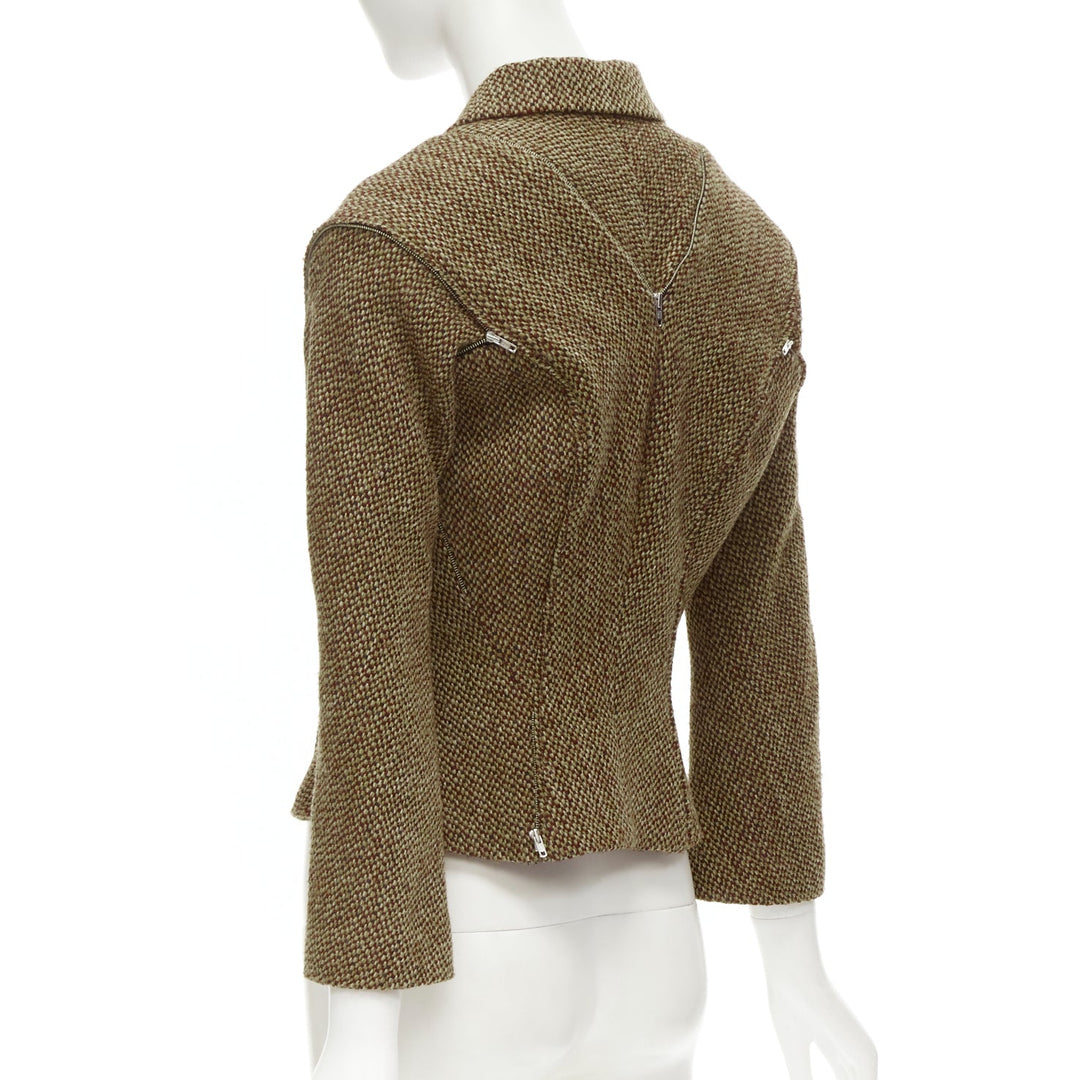 rare JUNYA WATANABE 1999 Runway brown tweed herringbone transformable jacket M