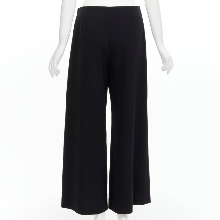 STELLA MCCARTNEY 2015 wool black silver button embellished wide leg pants IT40 S