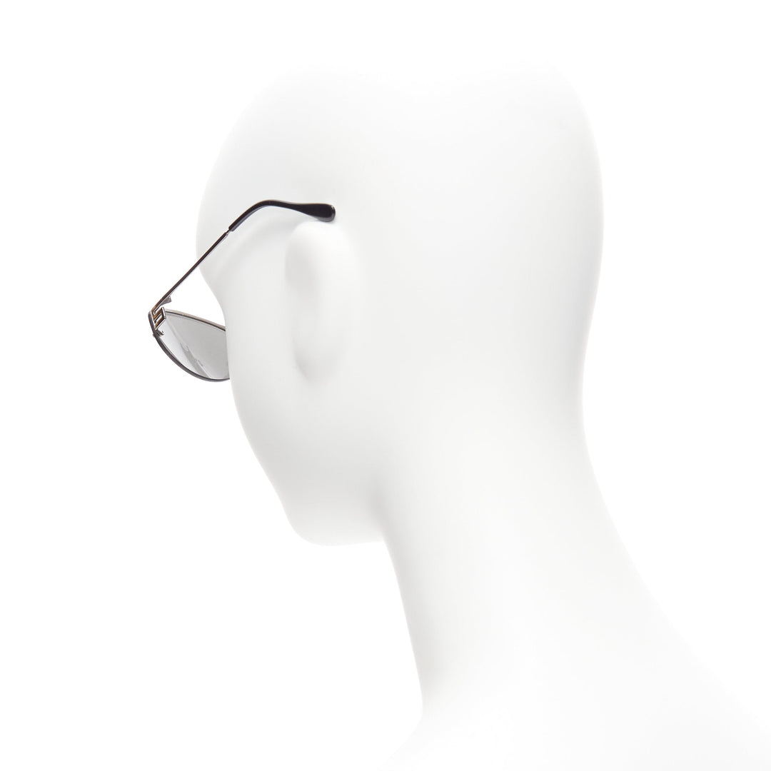VERSACE N17 89M/247 Greca leg grey lens futuristic oval sunglasses