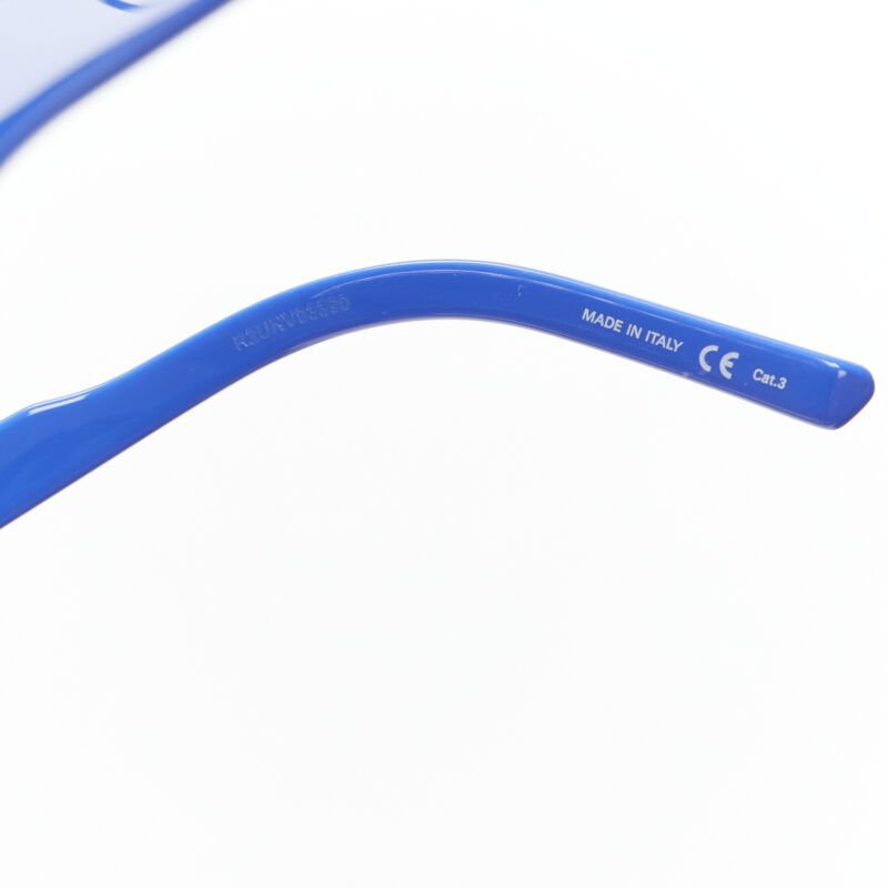 BALENCIAGA DEMNA BB0004SA blue mirrored reflective acetate temple sunglasses