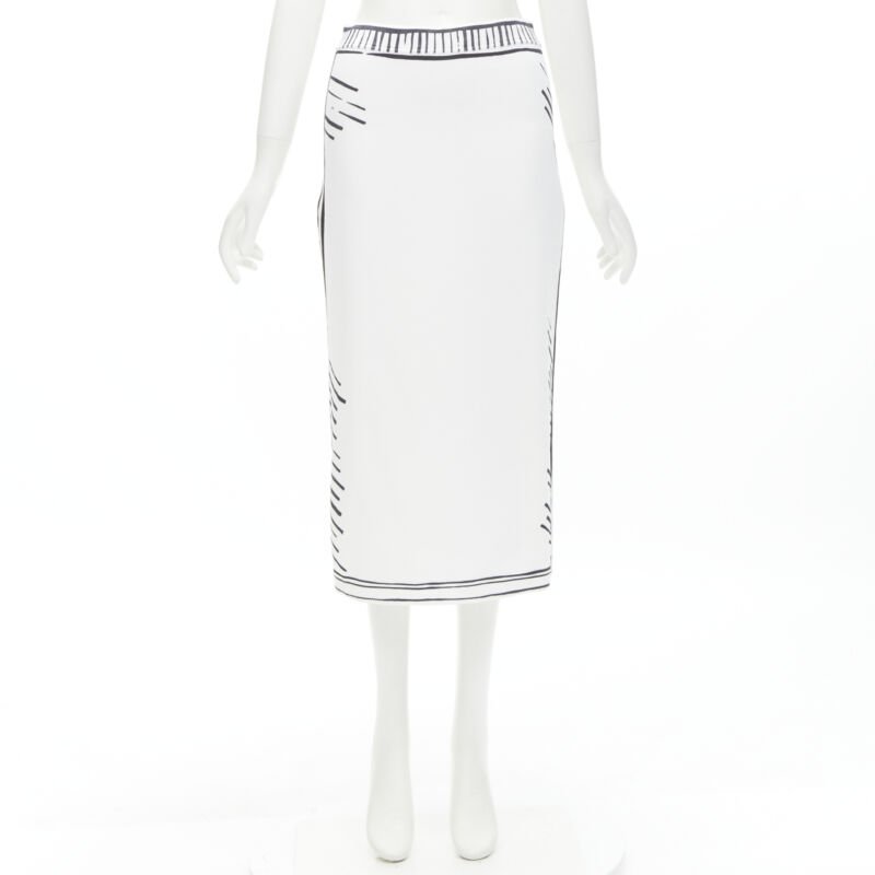 FENDI 2022 Joshua Vides California Sky black white comic marker skirt IT44 M