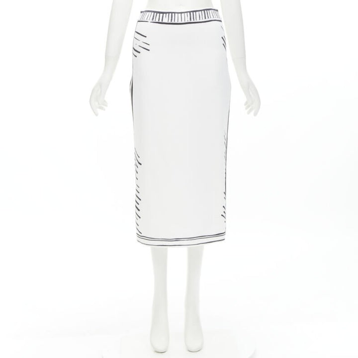 FENDI 2022 Joshua Vides California Sky black white comic marker skirt IT44 M