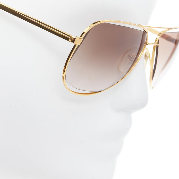 MAISON MARTIN MARGIELA MYKITA MMM02G gold cut out aviators