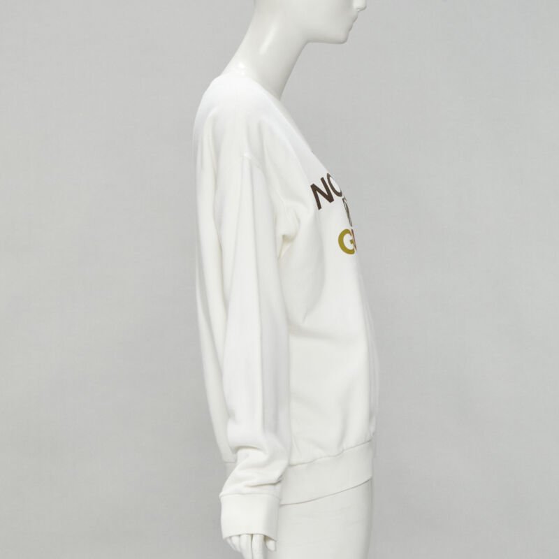 GUCCI THE NORTH FACE logo print white cotton oversized sweatshirt pullover XS