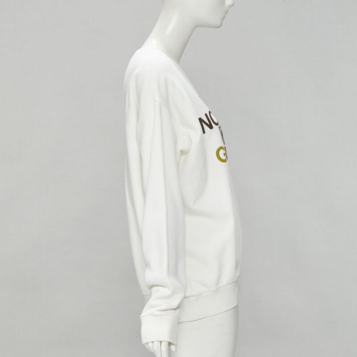 GUCCI THE NORTH FACE logo print white cotton oversized sweatshirt pullover XS