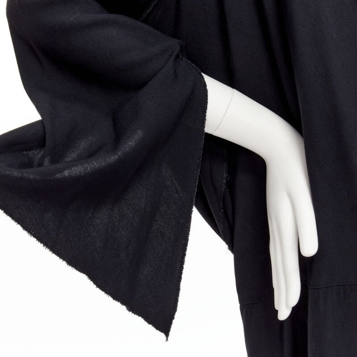 rare COMME DES GARCONS Vintage 1980's black asymmetric wrap kimono robe dress
