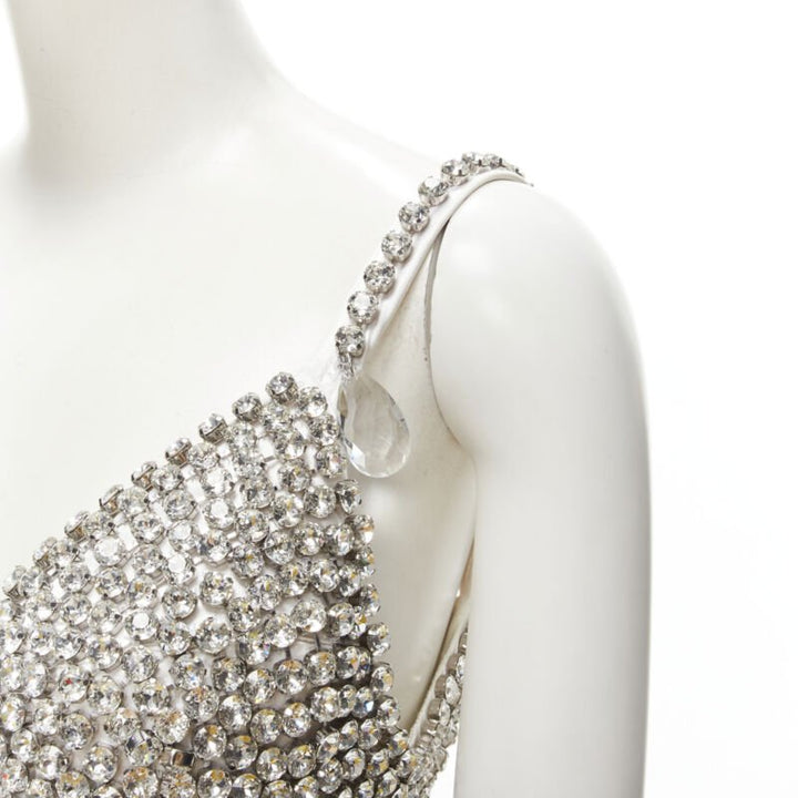 BURBERRY RICCARDO TISCI Runway rhinestone crystal flapper dress UK6 S