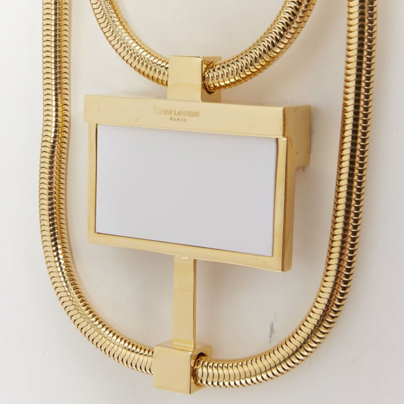 SAINT LAURENT Hedi Slimane Opium white stone geometric pendent necklace